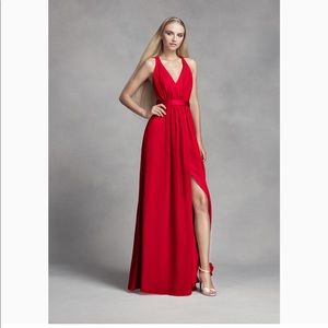 Red, Vera wang halter bridesmaid dress
